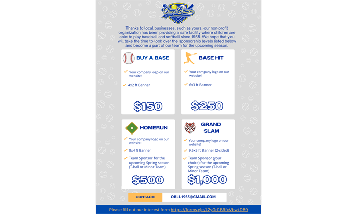 Sponsorship helps OBLL